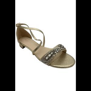 Paradox London Women's Elyse Ankle Strap Satin Sandals Gold - Medium